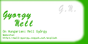 gyorgy mell business card